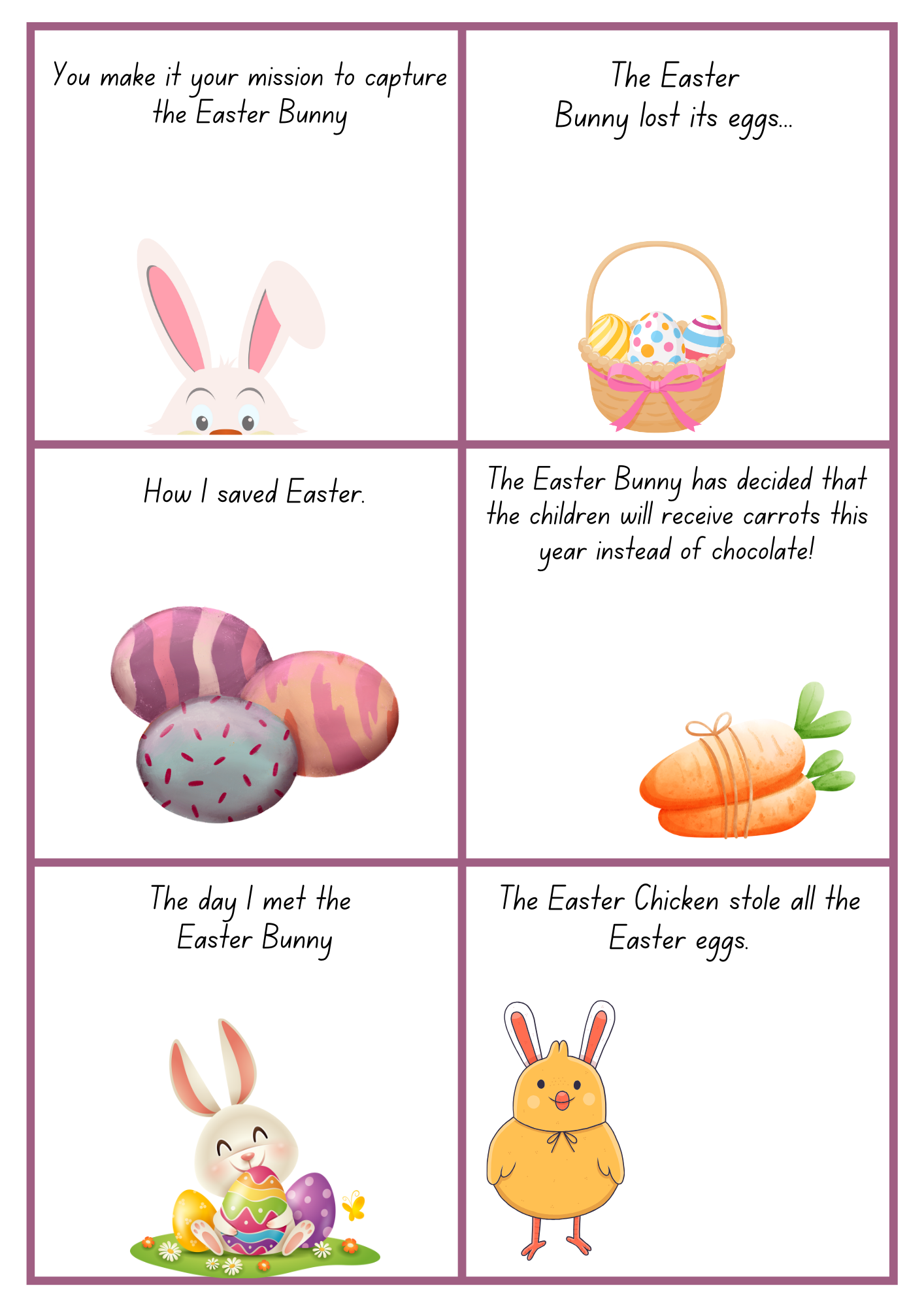 Easter Writing Prompts: Years 3 - 6