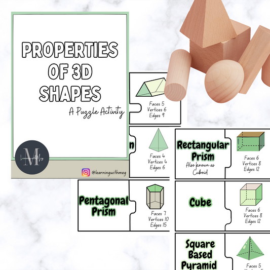 3D Shape Properties Puzzle - Years 2 - 5