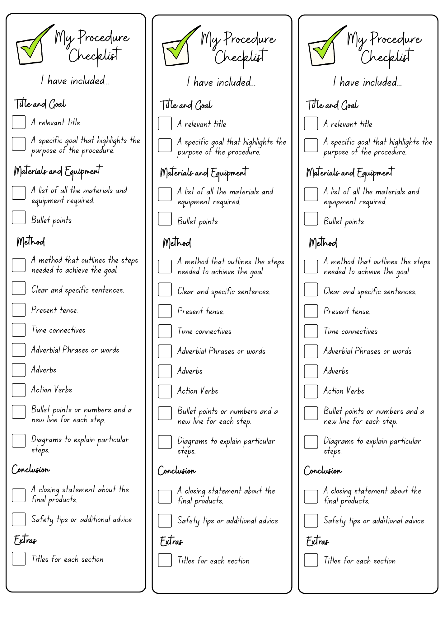 Procedure Writing - Grades 4 - 6