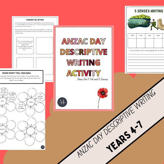 ANZAC Day Descriptive Writing Pack Grades 5 - 7