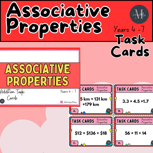 The Associative Properties Task Cards - Years 4 - 7