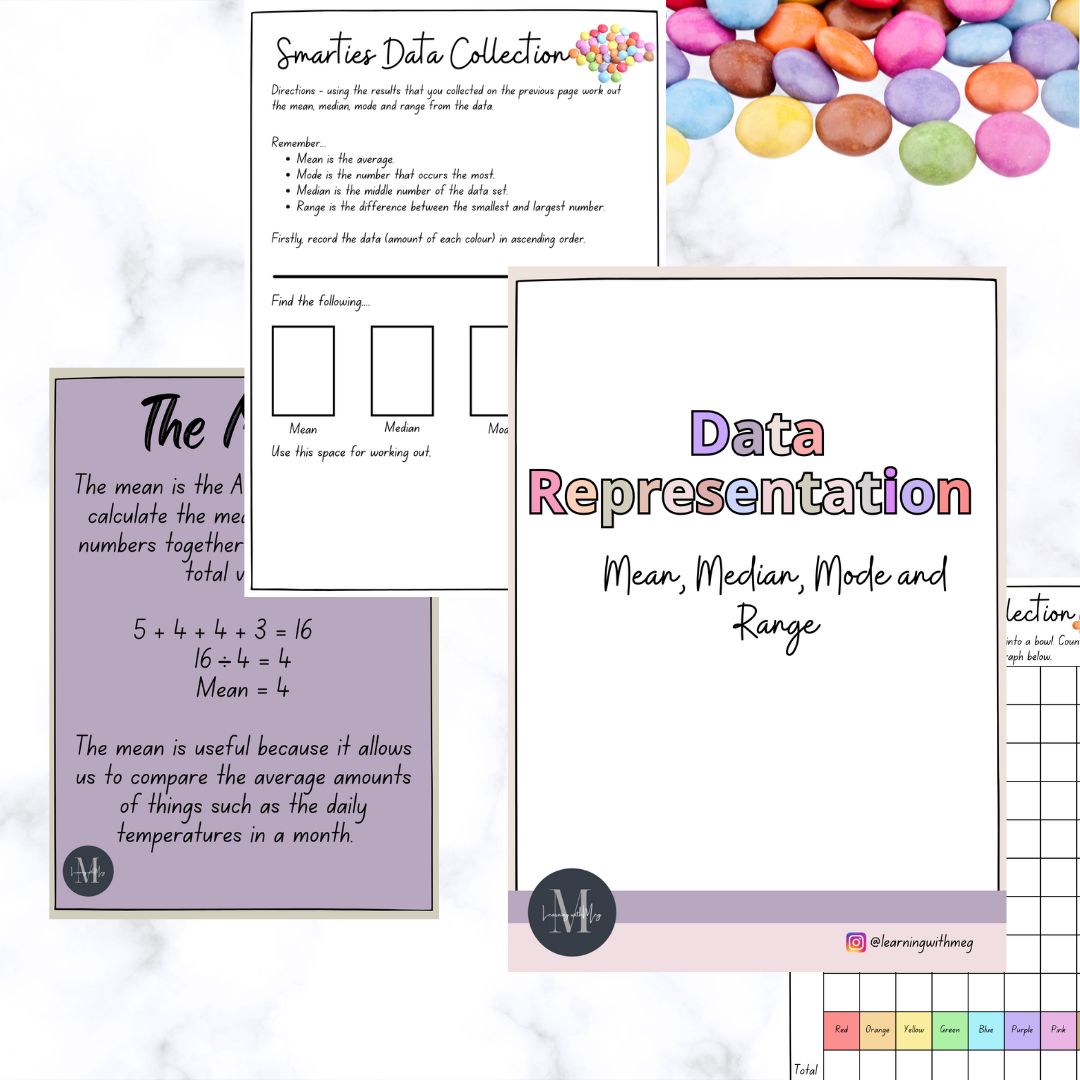 Mean, Median, Mode and Range - Grades 6 - 8