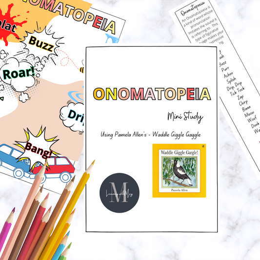 Onomatopoeia - Mini Study using Pamela Allen's book - Waddle Giggle Gargle