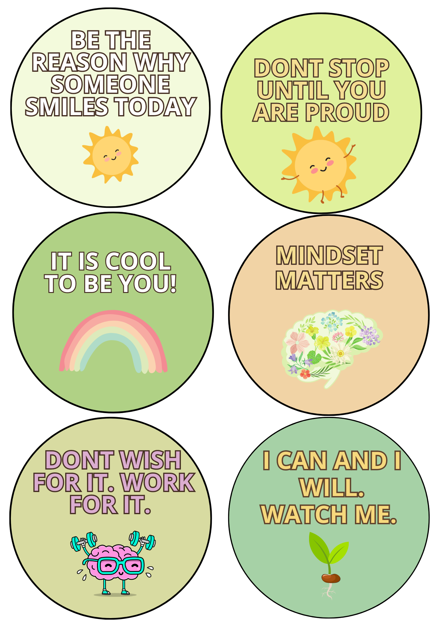 Growth Mindset Mini Poster Set