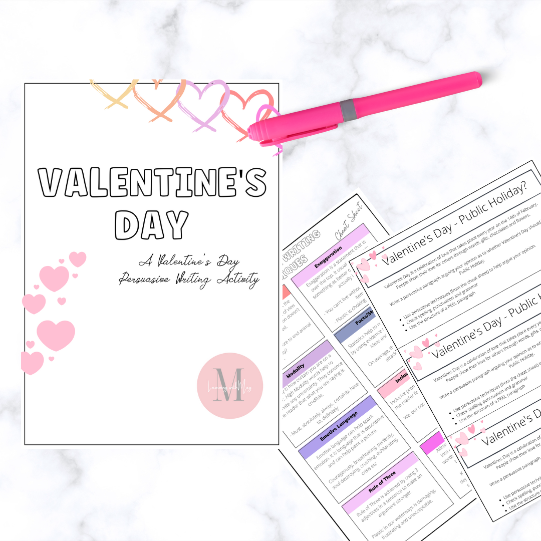 Valentines Day - Persuasive Writing Activity (Grades 4 - 7)